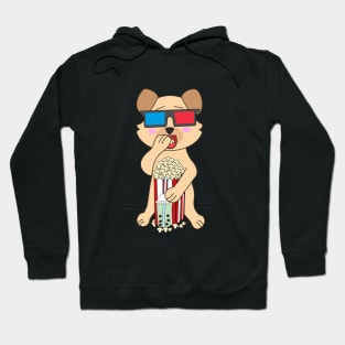 Kawaii dog watching movies and eating popcorn Hoodie